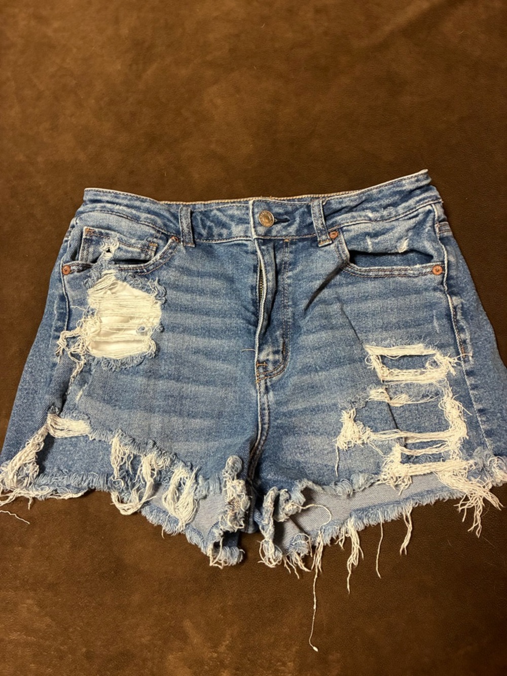 American Eagle Outfitters Light Blue Distressed Denim Shorts size 8
